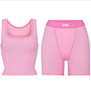 Skims Bubble Gum Cotton Rib Set